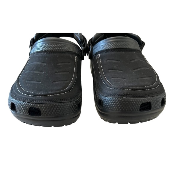 CROCS Mens 8 Yukon Vista Sling Back Slip On Clog Black Faux Leather Non Slip